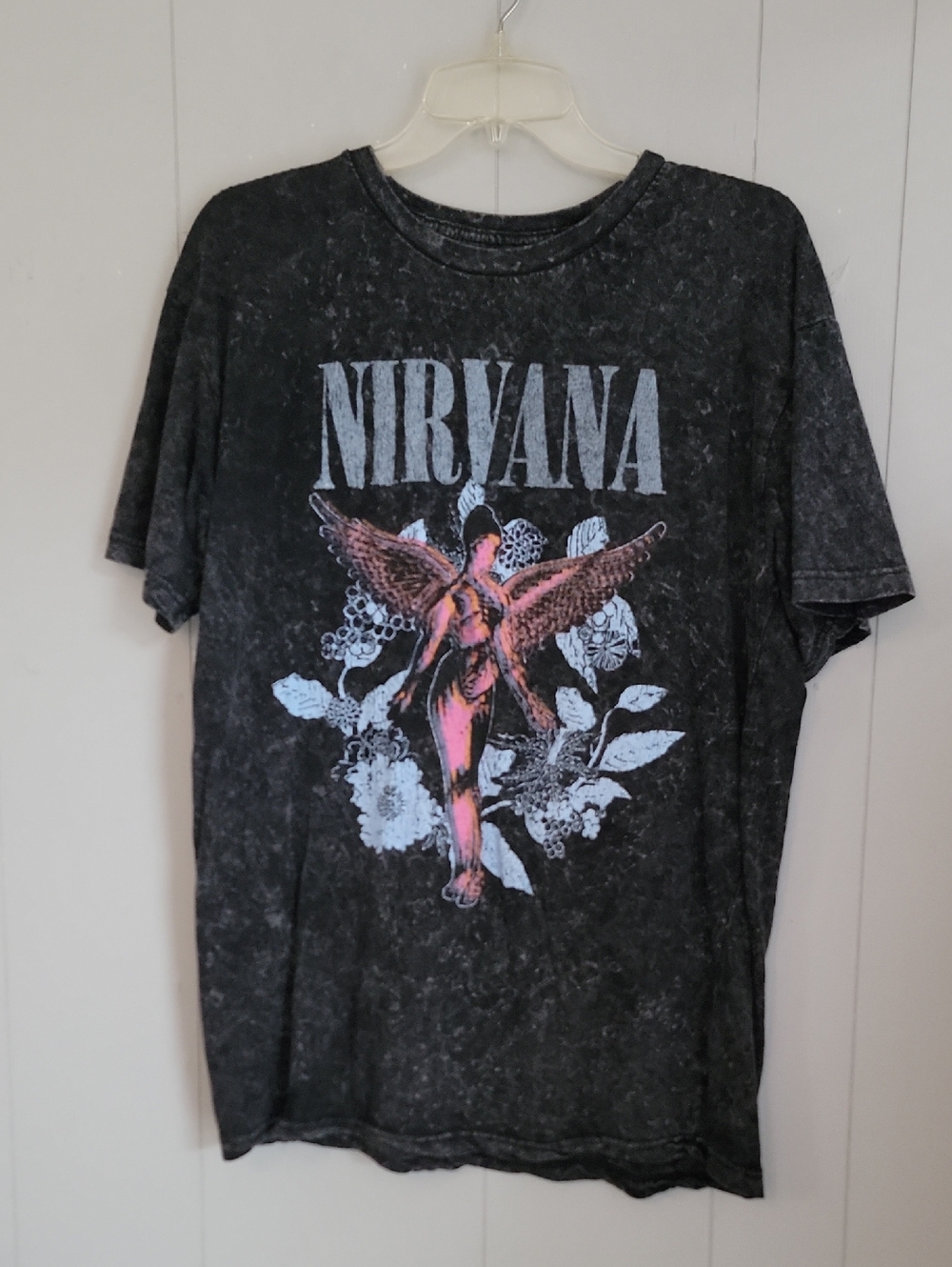 Nirvana Men's Shirt Large Black Graphic Short Sleeve Tee Shirt